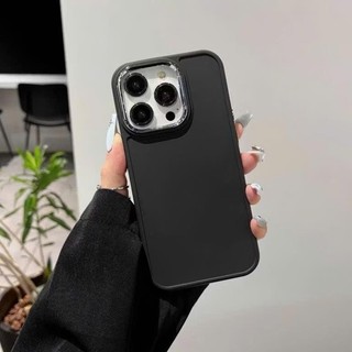 Ốp lưng iphone Trơn viền cam kim loại 7plus/8plus/x/xs/xsmax/11/12/13/14/15/16/17'pro/plus/promax RABBI