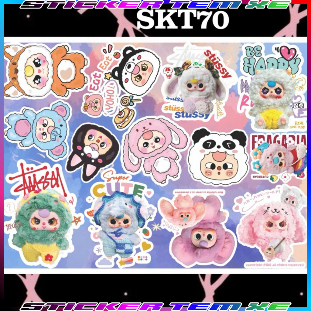 Tem dán sticker nhãn dán decal baby three dán trang trí đa vị trí xe ...