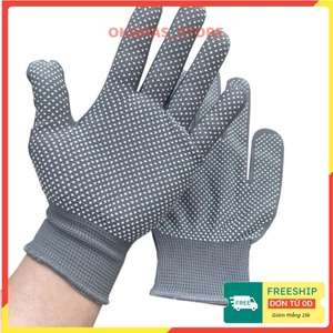 COMBO 10, 20 Đôi Găng Tay Lao Động Có Hạt Chống Trơn Trượt - Bao Tay Bảo Hộ Làm Vườn OKAMAS