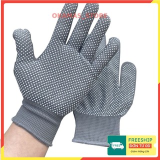 [GIÁ SỈ+HỎA TỐC] COMBO 10, 20 Đôi Găng Tay Lao Động Có Hạt Chống Trơn Trượt - Bao Tay Bảo Hộ Làm Vườn OKAMAS