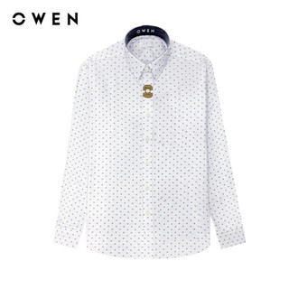 OWEN - Áo sơ mi dài tay Slim Fit AS240556D màu Trắng chất liệu Bamboo