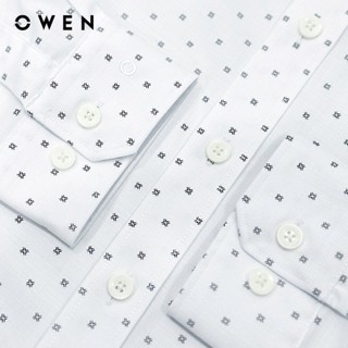 OWEN - Áo sơ mi dài tay Slim Fit AS240556D màu Trắng chất liệu Bamboo