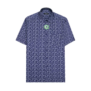 OWEN - Áo sơ mi ngắn tay Relax Fit AE230073NT màu Navy chất liệu Viscose