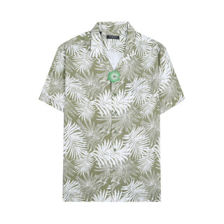 OWEN - Áo sơ mi ngắn tay Relax Fit AE230071N màu Xanh rêu chất liệu Viscose