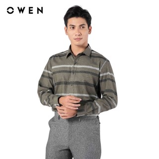 Owen - Áo sơ mi dài tay Regular Fit AR220913DT màu Xanh đen chất liệu Bamboo