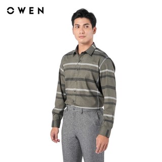 Owen - Áo sơ mi dài tay Regular Fit AR220913DT màu Xanh đen chất liệu Bamboo