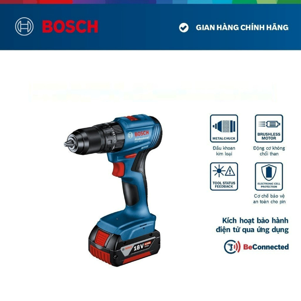 Ảnh Máy khoan vặn vít pin GSB 185-LI (1 pin) - Tặng kèm 1 Bộ mũi khoan và vặn vít X-Line 34 món 1