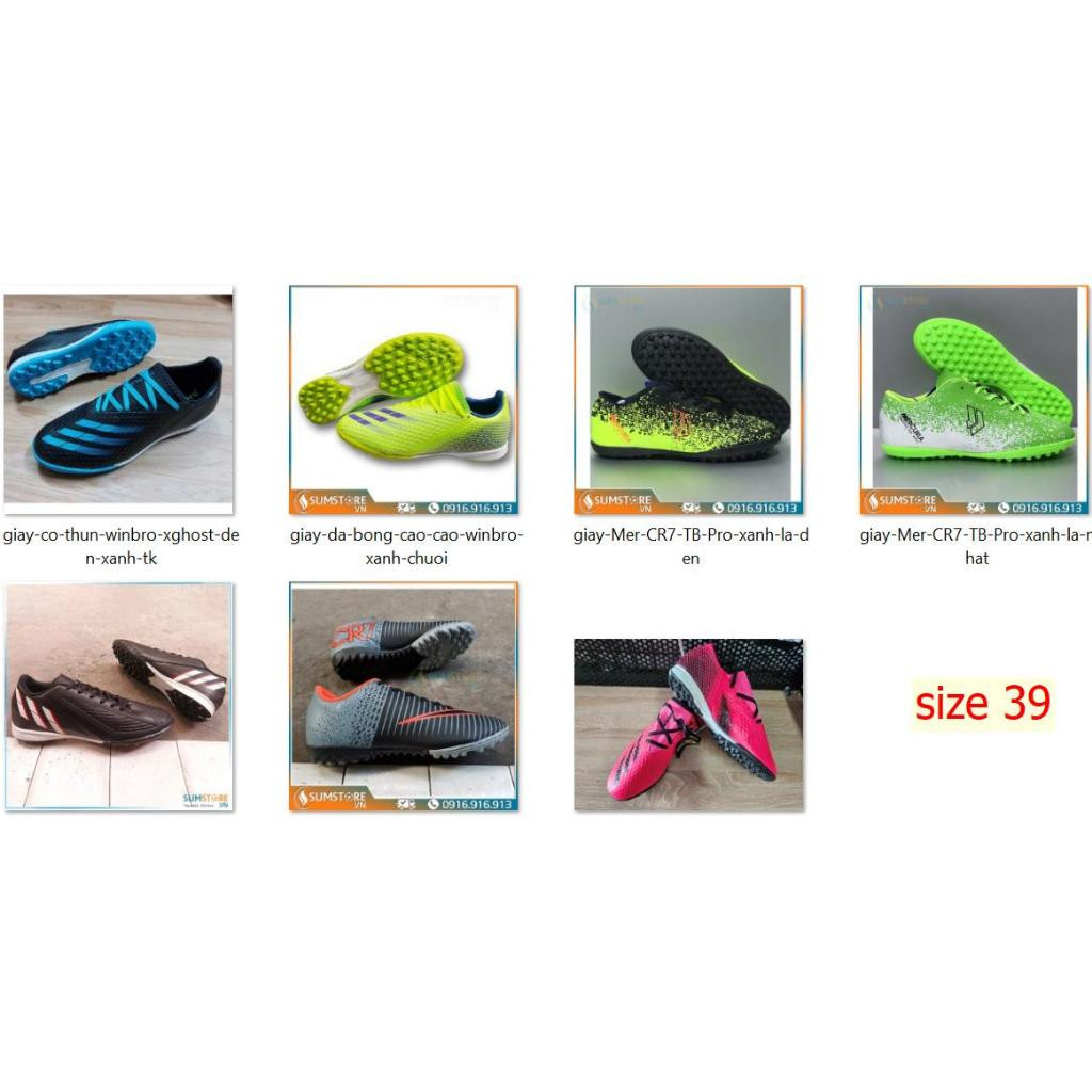 Giày Đá Bóng Size 39 Thanh Lý Giá Rẻ (Nhiều Mẫu)