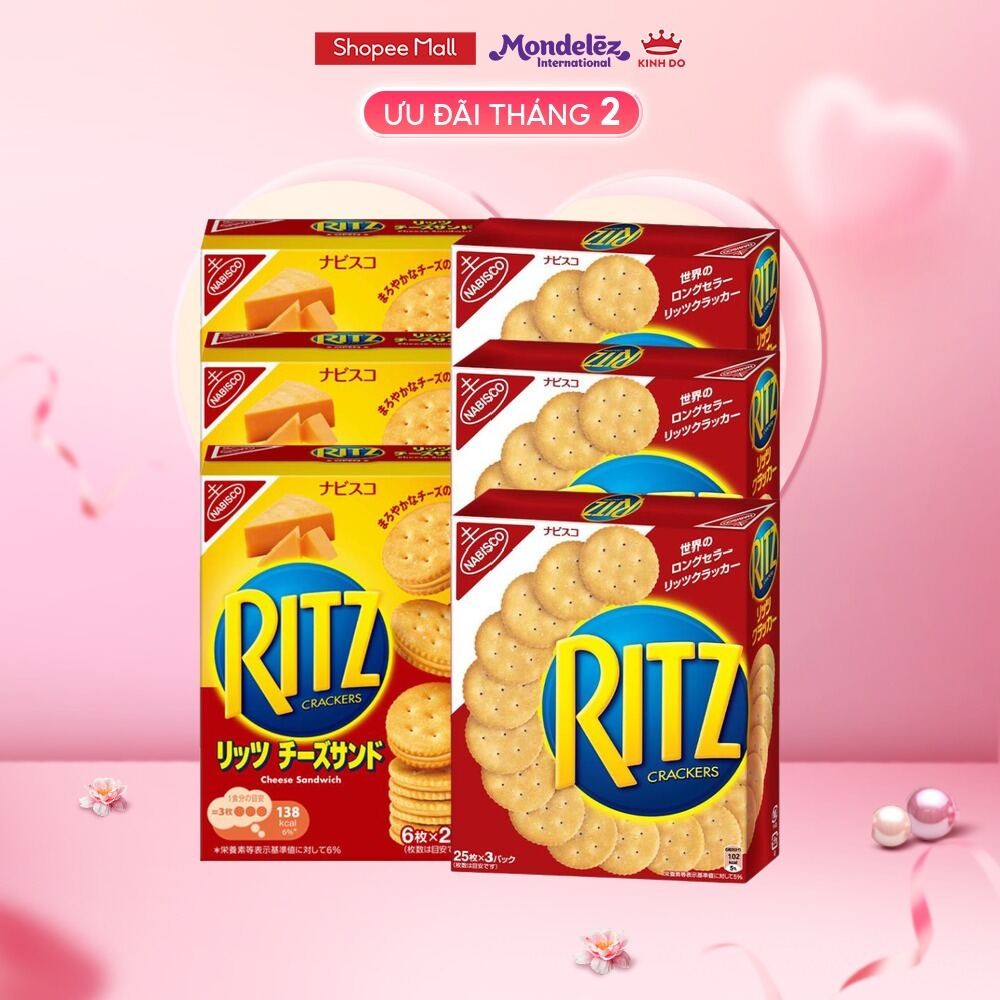 Combo 6 Bánh Quy Mặn Ritz ngon đỉnh (Mix Bánh Quy Kẹp Kem Phô Mai x ...