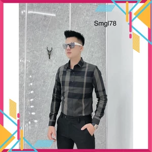 Sơ mi nam tay dài Santiano kẻ sọc bbr vải cotton nhiều màu SMD02