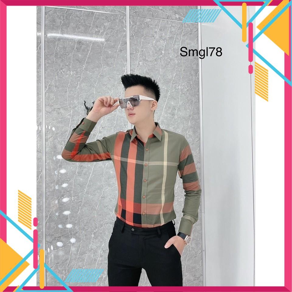 Sơ mi nam tay dài Santiano kẻ sọc bbr vải cotton nhiều màu SMD02