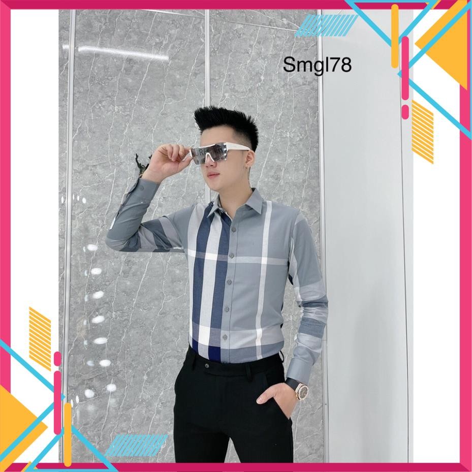 Sơ mi nam tay dài Santiano kẻ sọc bbr vải cotton nhiều màu SMD02