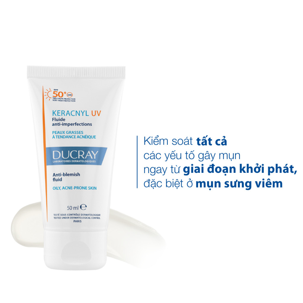 Thiết Kế Của Kem Chống Nắng Kiềm Dầu Cho Da Dầu Mụn Ducray Keracnyl Uv Spf50+ 50Ml Bảo Vệ Da Khỏi Tia Uva & Uvb Cao Cấp