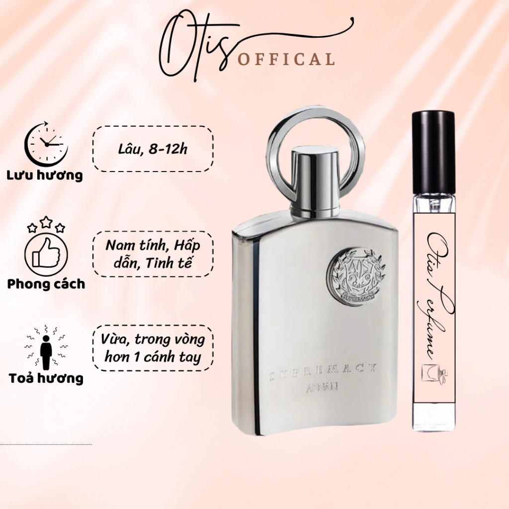 Nước Hoa Chiết 10ml Nam Afnan Supremacy Silver Hương Thơm Nam tính, Hấp dẫn, Tinh tế