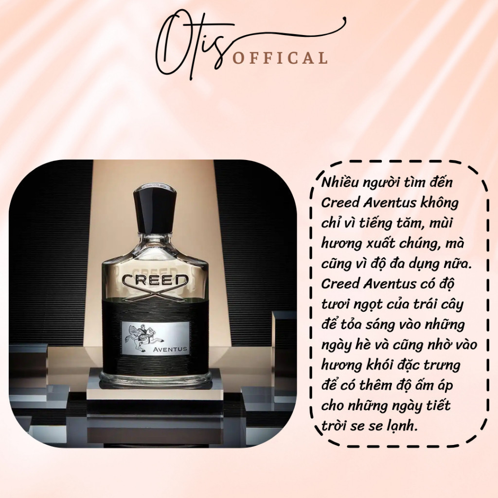 Nước Hoa Chiết 10ml Nam Creed Aventus (Đen) Hương Thơm Quyền lực, Nam tính, Hấp dẫn, Tinh tế