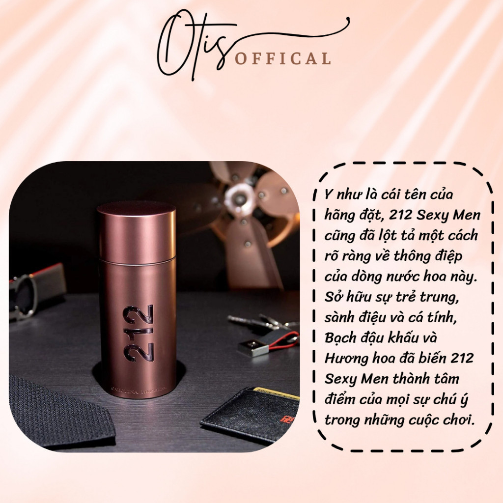 Nước Hoa Chiết 10ml Nam Carolina Herrera 212 Sexy Men Hương Thơm Sexy, Cuốn hút, Nam tính