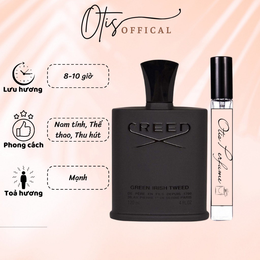 Nước Hoa Chiết 10ml Nam Creed Green Irish Tweed Hương Thơm Nam tính, Thể thao, Thu hút