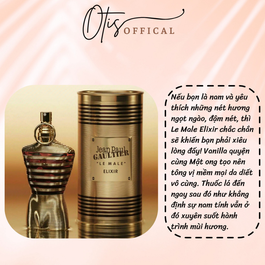 Nước Hoa Chiết 10ml Nam Jean Paul Gaultier Le Male Elixir Hương Thơm Ngọt ngào, Nam tính, Cuốn hút