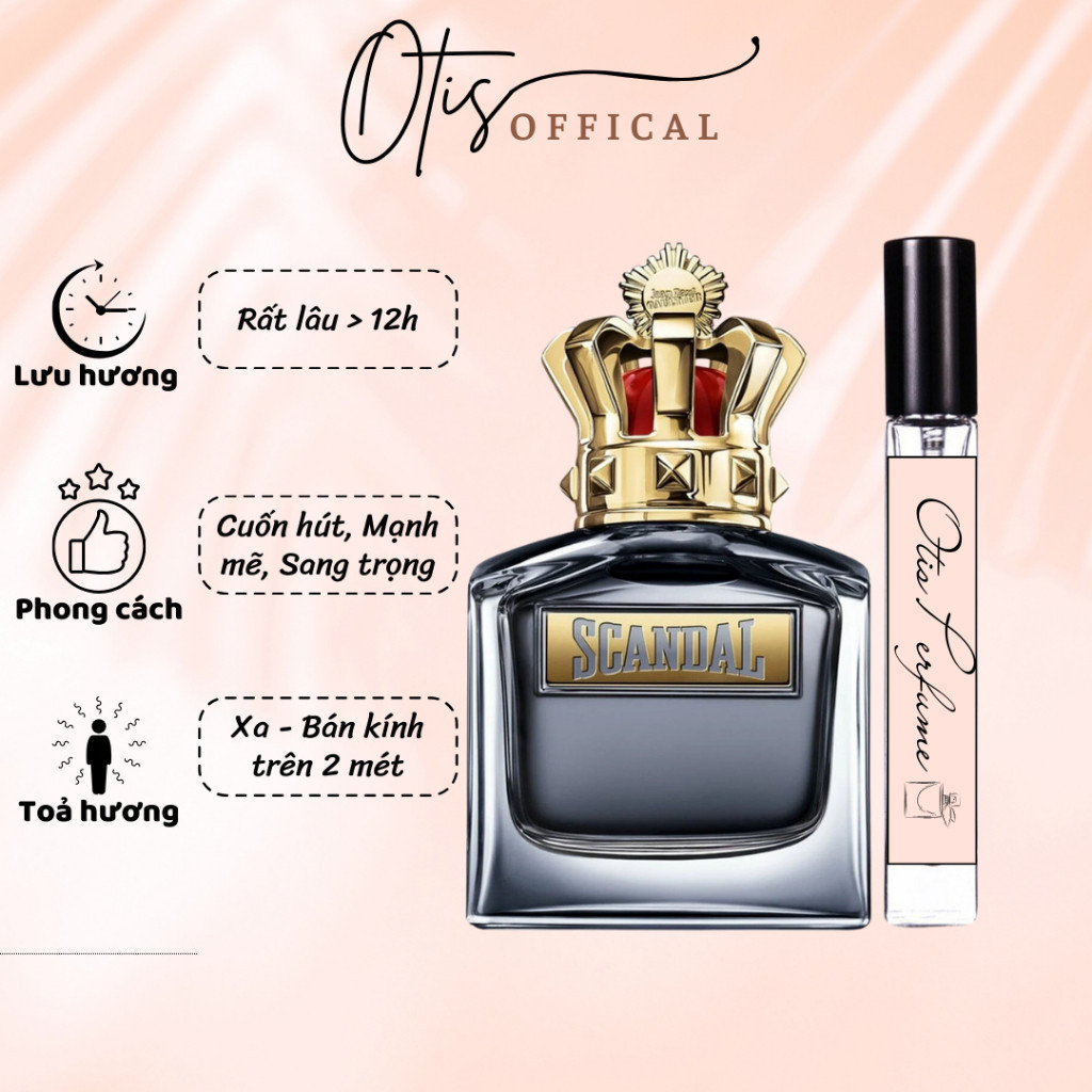 Nước Hoa Chiết 10ml Nam Jean Paul Gaultier Scandal Pour Homme Hương Thơm Cuốn hút, Sang trọng