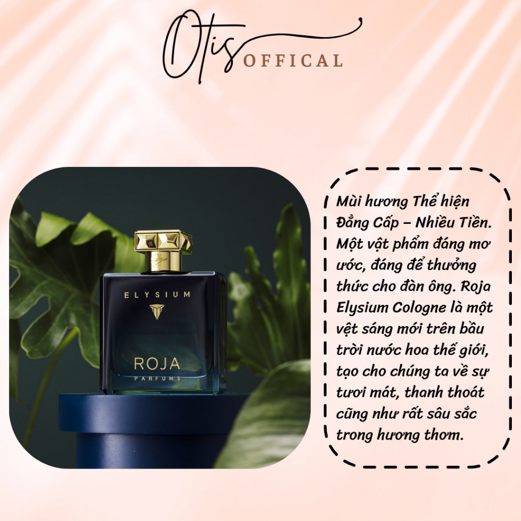 Nước Hoa Chiết 10ml Nam Roja Dove Elysium Pour Homme Parfum Cologne Hương Thơm Sang trọng, Cuốn hút