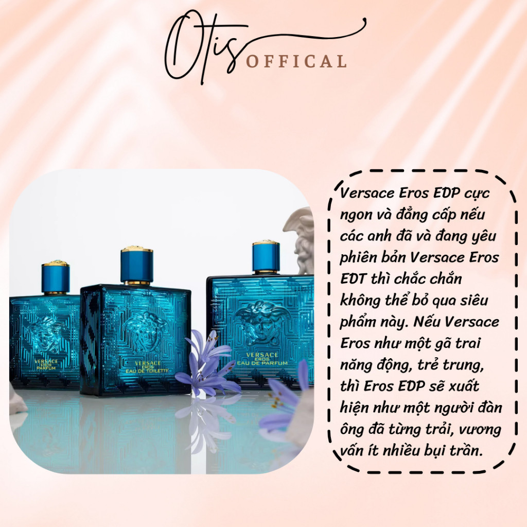 Nước Hoa Chiết 10ml Nam Versace Eros (xanh) Eau De Parfum Hương Thơm Nam tính, Quyến rũ, Nổi bật
