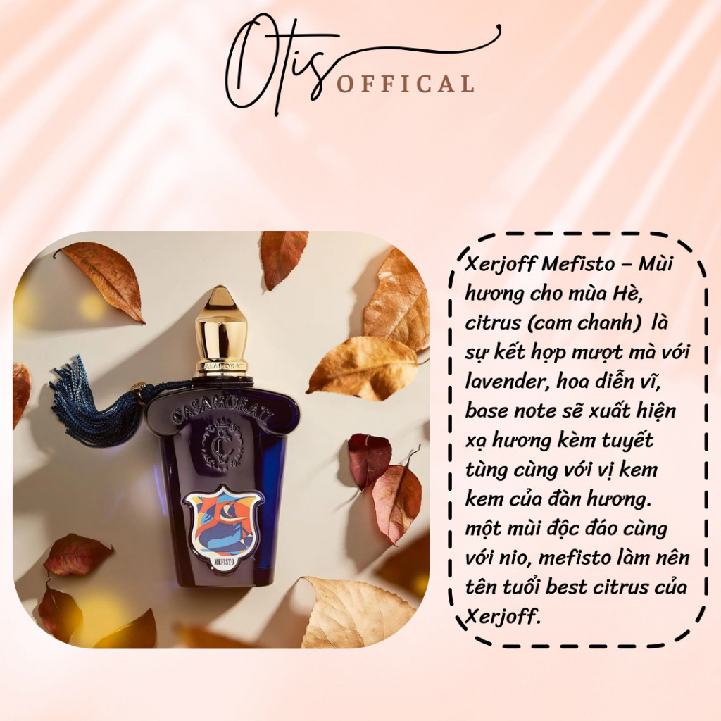 Nước Hoa Chiết 10ml Nam Xerjoff Casamorati Mefisto Hương Thơm Nam tính, Nhẹ nhàng, Nịnh mũi