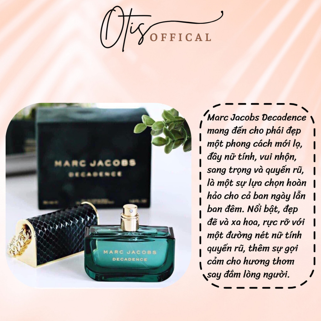 Nước Hoa Chiết 10ml Nữ Marc Jacobs Decadence Hương Thơm Gợi cảm, Sang trọng, Sành điệu