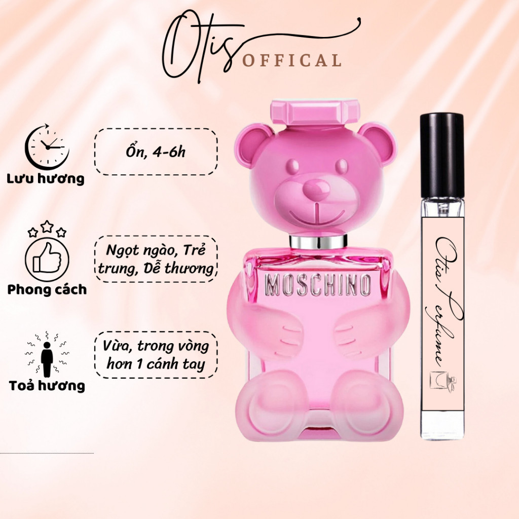 Nước Hoa Chiết 10ml Nữ Moschino Toy 2 Bubble Gum (hồng) Hương Thơm Ngọt ngào, Trẻ trung, Dễ thương
