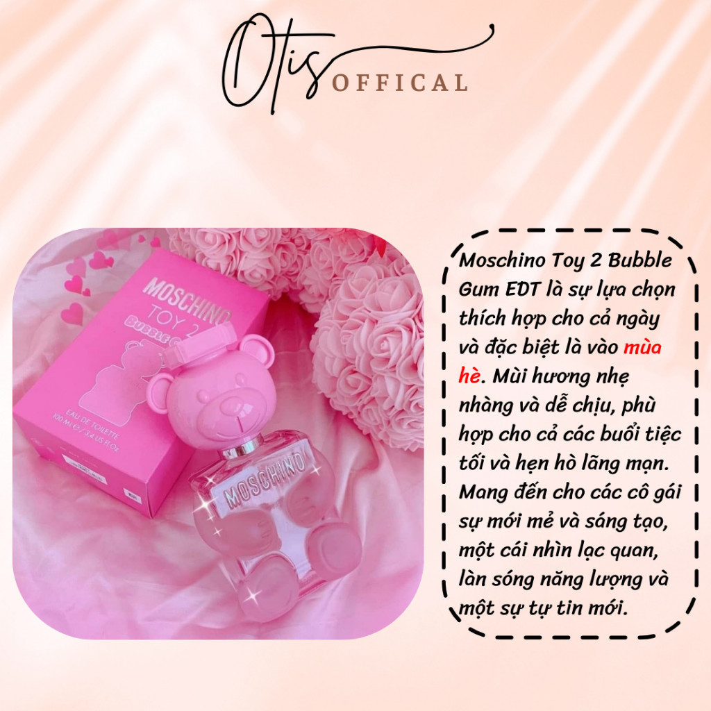 Nước Hoa Chiết 10ml Nữ Moschino Toy 2 Bubble Gum (hồng) Hương Thơm Ngọt ngào, Trẻ trung, Dễ thương