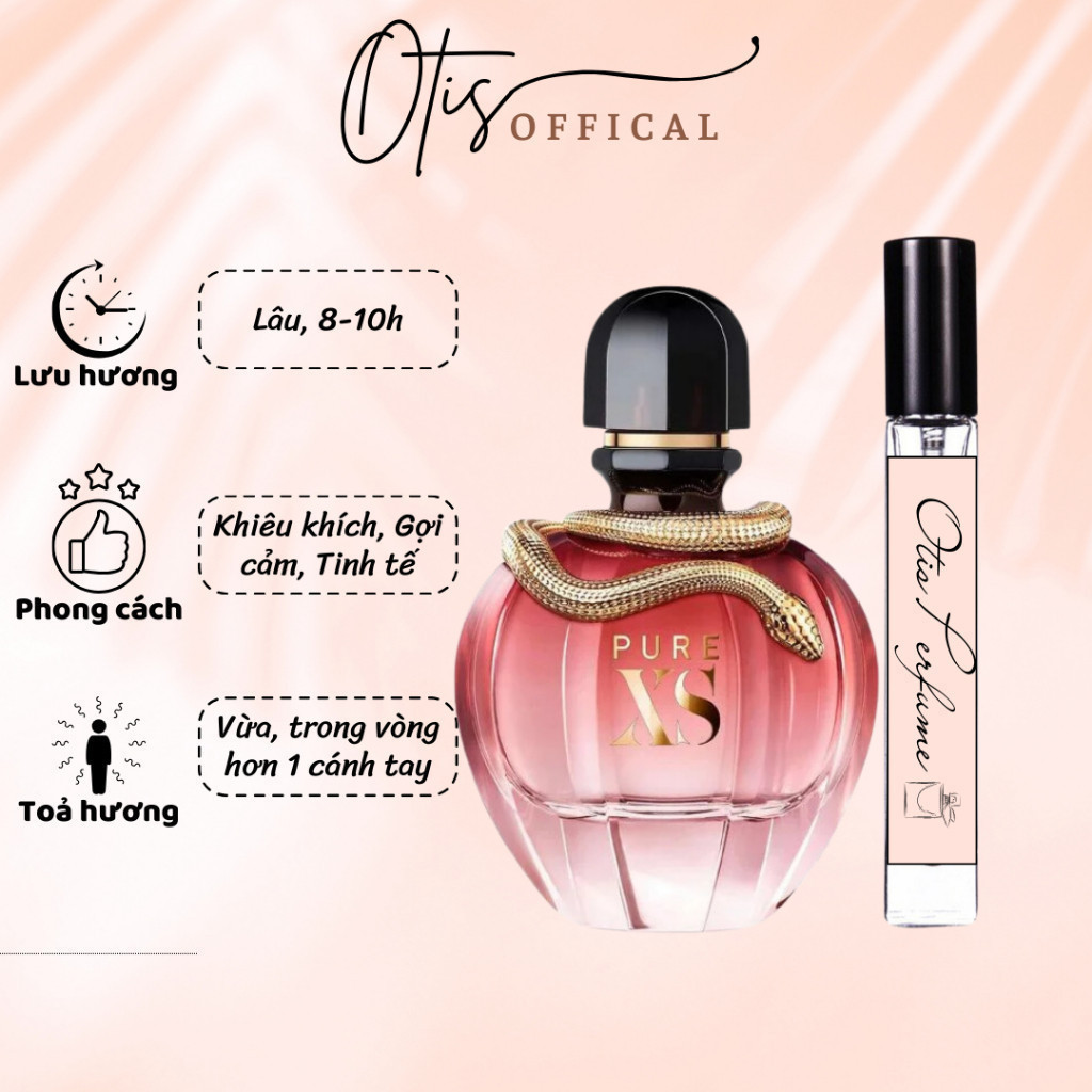 Nước Hoa Chiết 10ml Nữ Paco Rabanne Pure XS For Her Hương Thơm Khiêu khích, Gợi cảm, Tinh tế