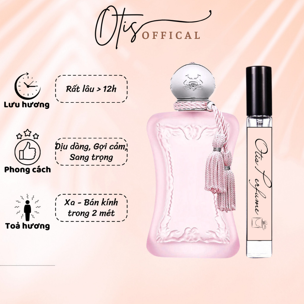 Nước Hoa Chiết 10ml Nữ 𝗣𝗮𝗿𝗳𝘂𝗺𝘀 𝗱𝗲 𝗠𝗮𝗿𝗹𝘆 𝗗𝗲𝗹𝗶𝗻𝗮 𝗟𝗮 𝗥𝗼𝘀𝗲́𝗲 Hương Thơm Dịu dàng, Gợi cảm, Sang trọng