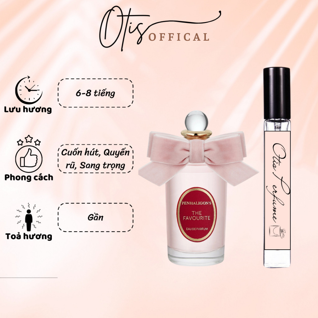 Nước Hoa Chiết 10ml Nữ Penhaligon'S The Favourite Edp Hương Thơm Cuốn hút, Quyến rũ, Sang trọng