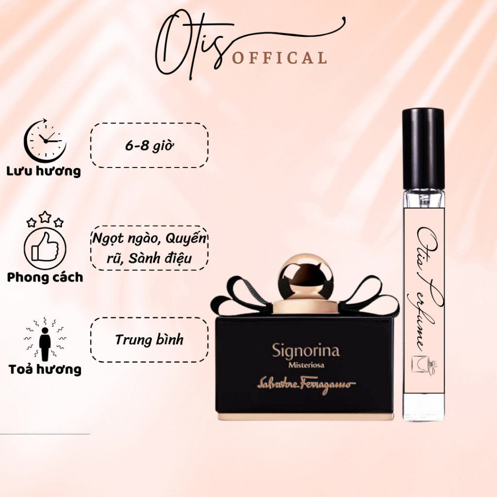 Nước Hoa Chiết 10ml Nữ Salvatore Ferragamo Signorina Misteriosa EDP (đen) Hương Thơm Ngọt ngào
