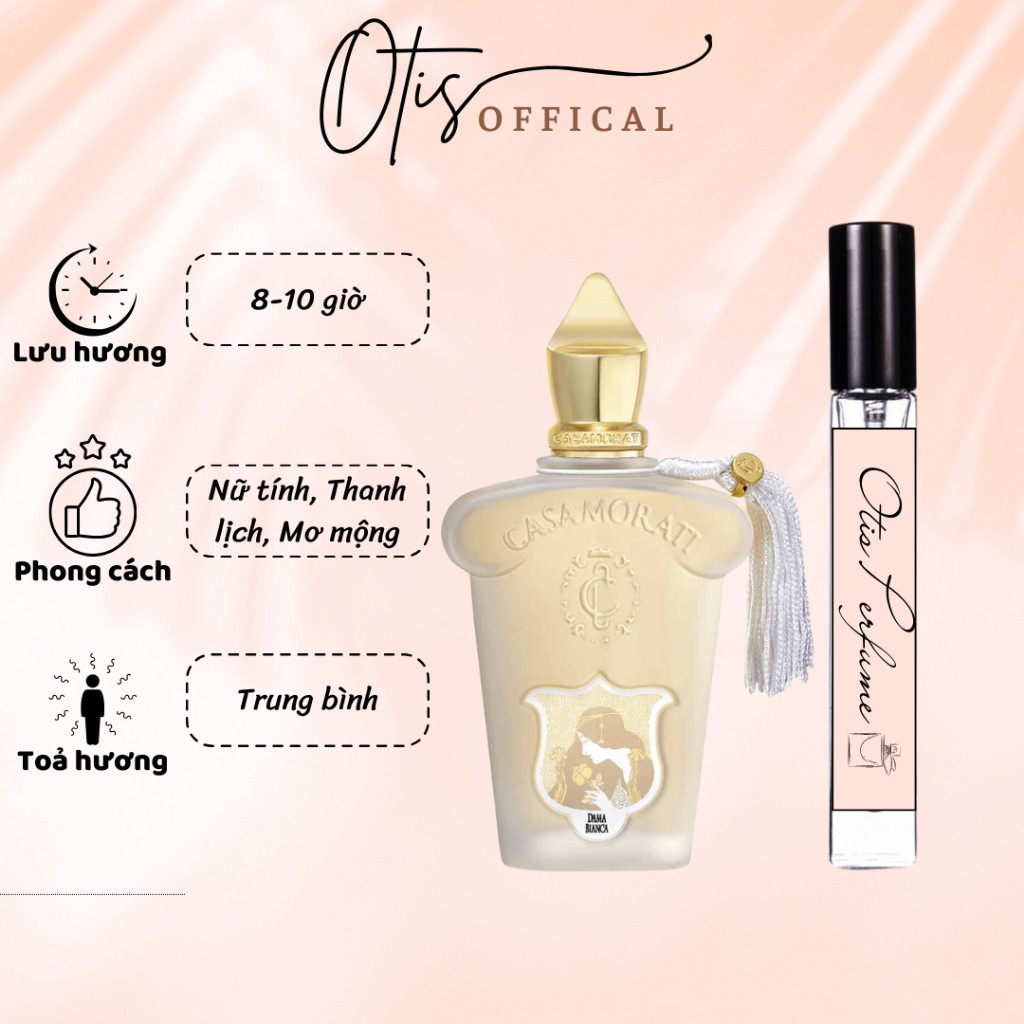 Nước Hoa Chiết 10ml Nữ Xerjoff Casamorati 1888 Dama Bianca Hương Thơm Nữ tính, Thanh lịch, Mơ mộng