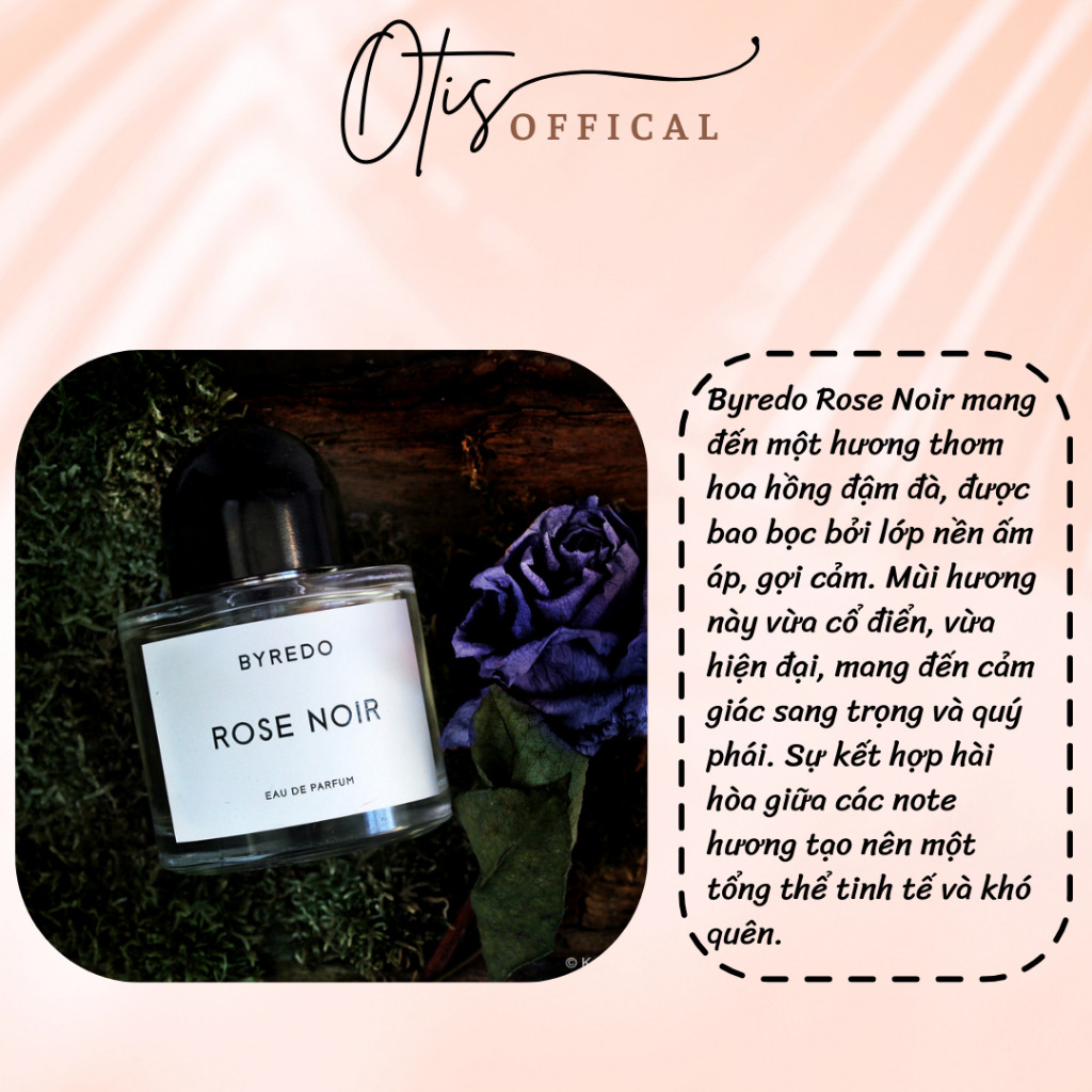 Nước Hoa Chiết 10ml Unisex Byredo Rose Noir Hương Thơm Gợi cảm, Lôi cuốn, Lãng mạn
