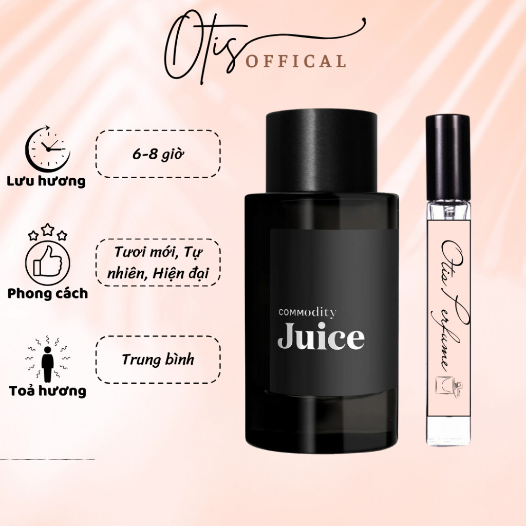 Nước Hoa Chiết 10ml Unisex Commodity Juice (đen) Hương Thơm Tươi mới, Tự nhiên, Hiện đại