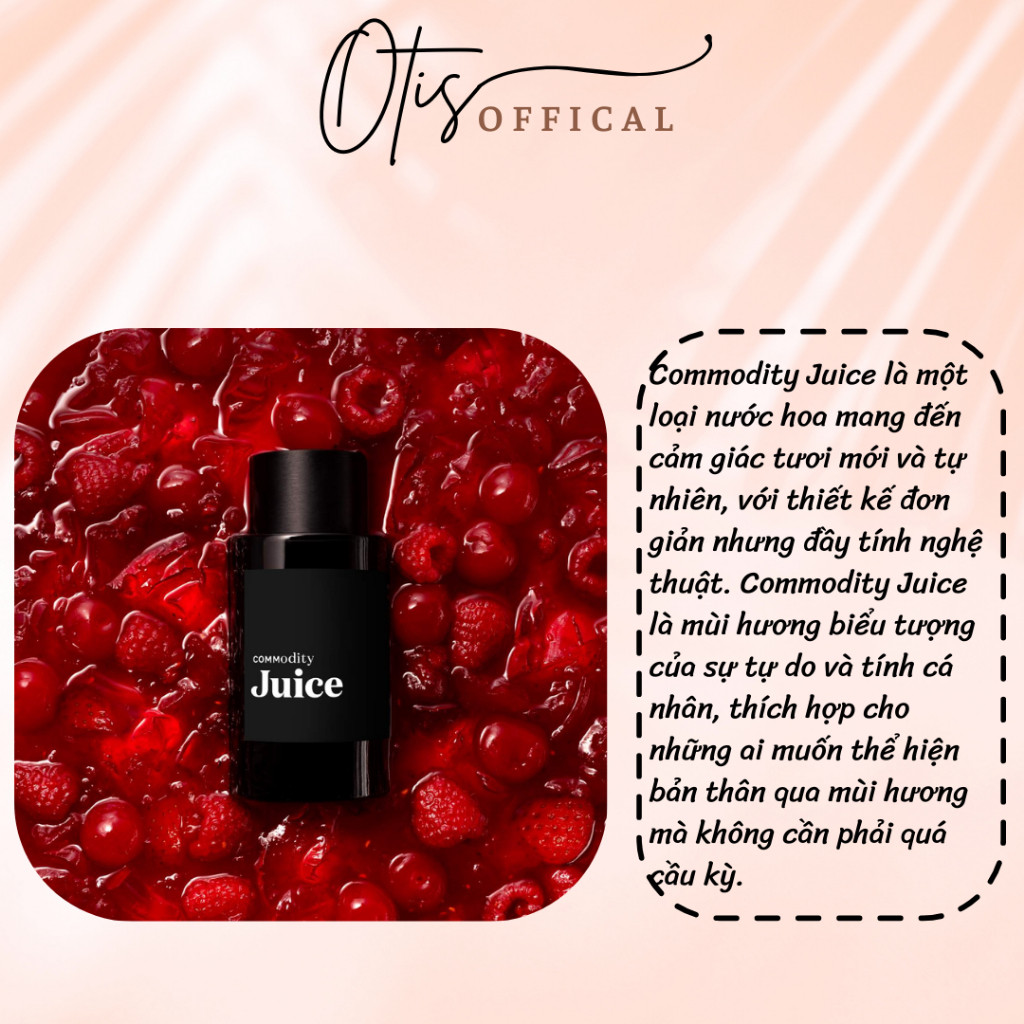 Nước Hoa Chiết 10ml Unisex Commodity Juice (đen) Hương Thơm Tươi mới, Tự nhiên, Hiện đại