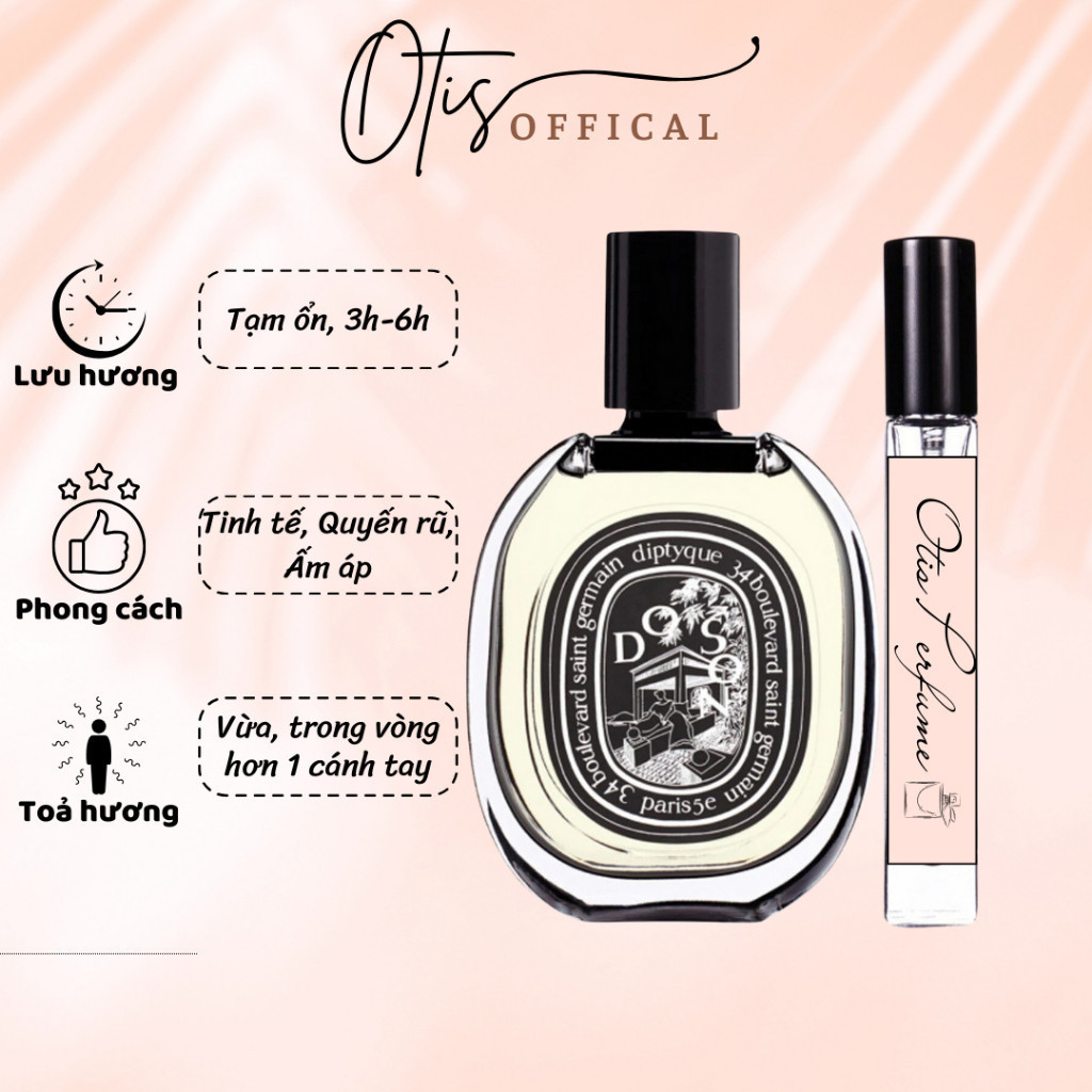 Nước Hoa Chiết 10ml Unisex Diptyque Do Son EDP Hương Thơm Tinh tế, Quyến rũ, Ấm áp