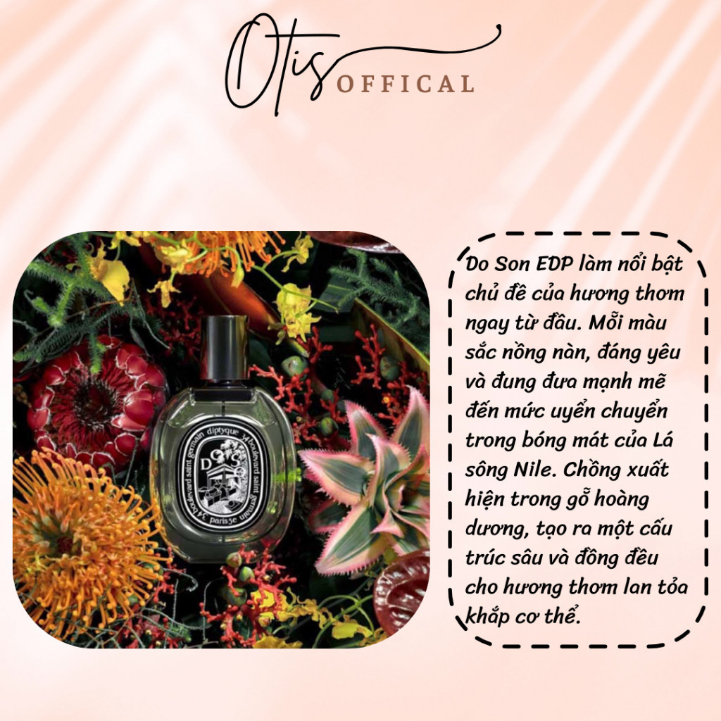 Nước Hoa Chiết 10ml Unisex Diptyque Do Son EDP Hương Thơm Tinh tế, Quyến rũ, Ấm áp