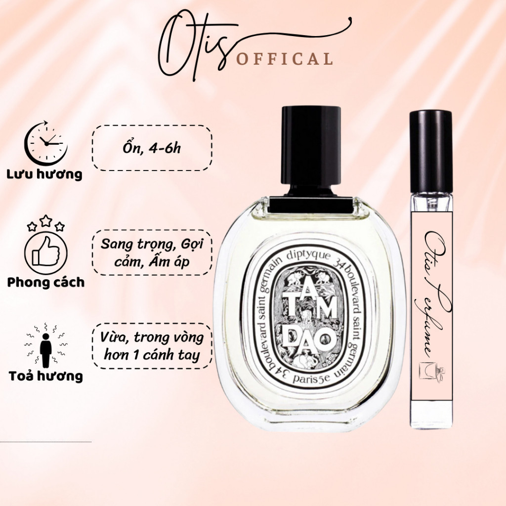 Nước Hoa Chiết 10ml Unisex Diptyque Tam Dao EDT Hương Thơm Sang trọng, Gợi cảm, Ấm áp