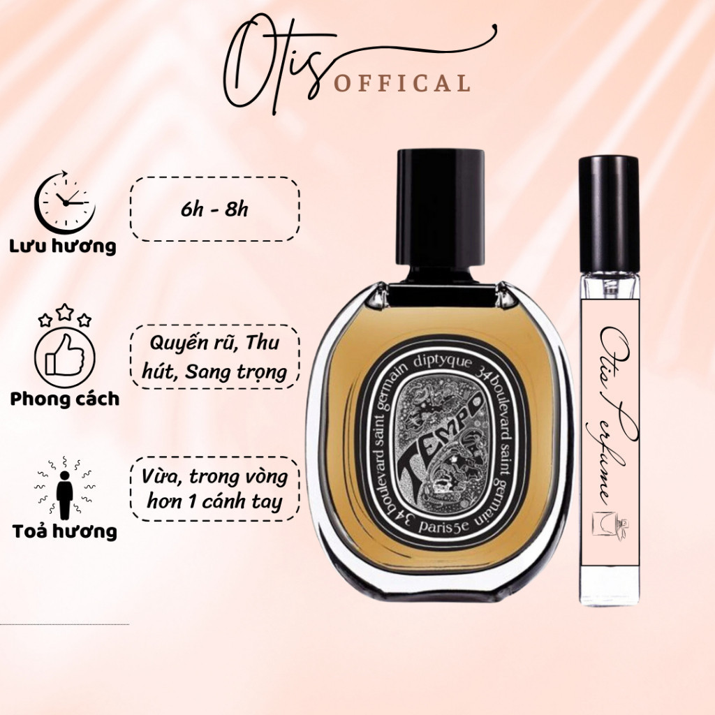 Nước Hoa Chiết 10ml Unisex Diptyque Tempo Hương Thơm Quyến rũ, Thu hút, Sang trọng