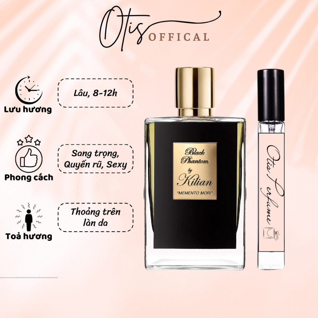 Nước Hoa Chiết 10ml Unisex Kilian Black Phantom - Memento Mori (đen) Hương Thơm Sang trọng, Quyến rũ