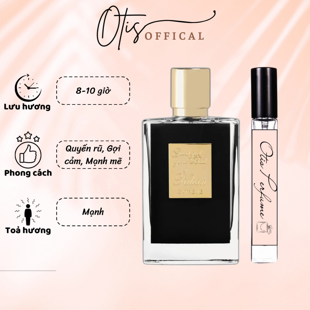 Nước Hoa Chiết 10ml Unisex Kilian Good Girl Gone Bad Extreme (đen) Hương Thơm Quyến rũ, Gợi cảm