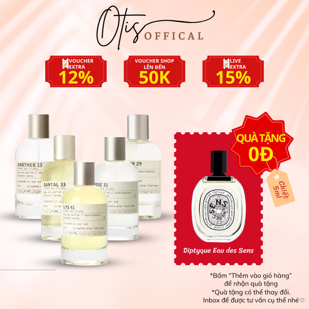 Nước Hoa Chiết 10ml Unisex Le Labo Niche đủ dòng 13, 33, 22, 29, 31, 41 hương thơm gợi cảm, lôi cuốn
