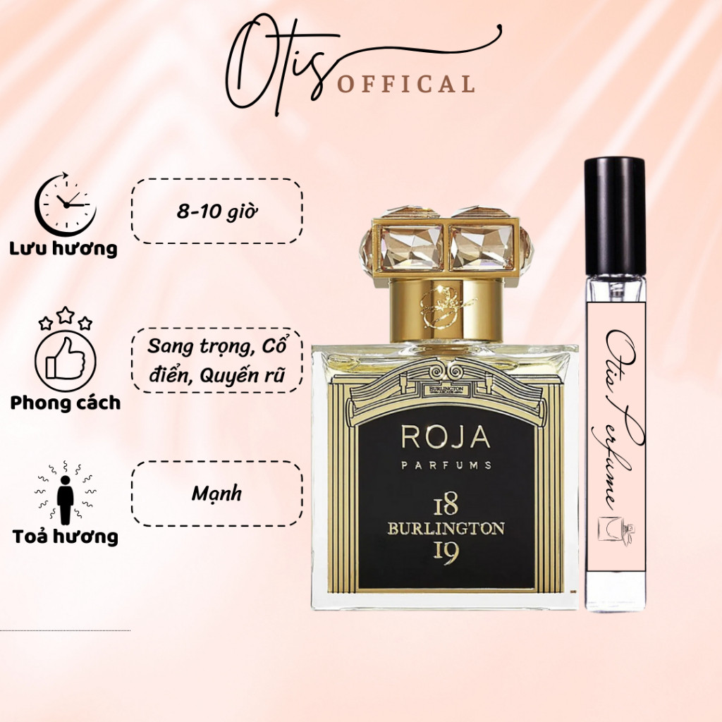 Nước Hoa Chiết 10ml Unisex Roja Parfums Burlington 1819 Hương Thơm Sang trọng, Cổ điển, Quyến rũ