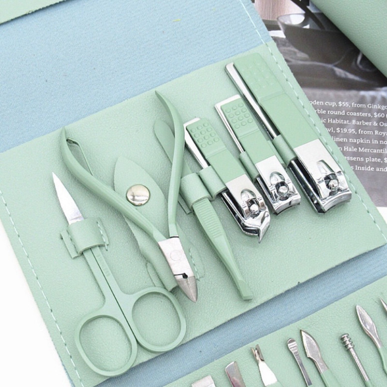 Bộ Bấm Móng Tay 16 Món Đa Năng, Chăm Sóc Tay Chân, Da Mặt, Chất Liệu Thép Không Gỉ chất lượng ntt