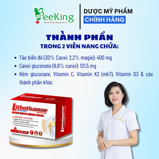 Viên uống LITHOTHAMNE bổ sung Canxi hữu cơ từ tảo biển đỏ - Hộp 60 viên