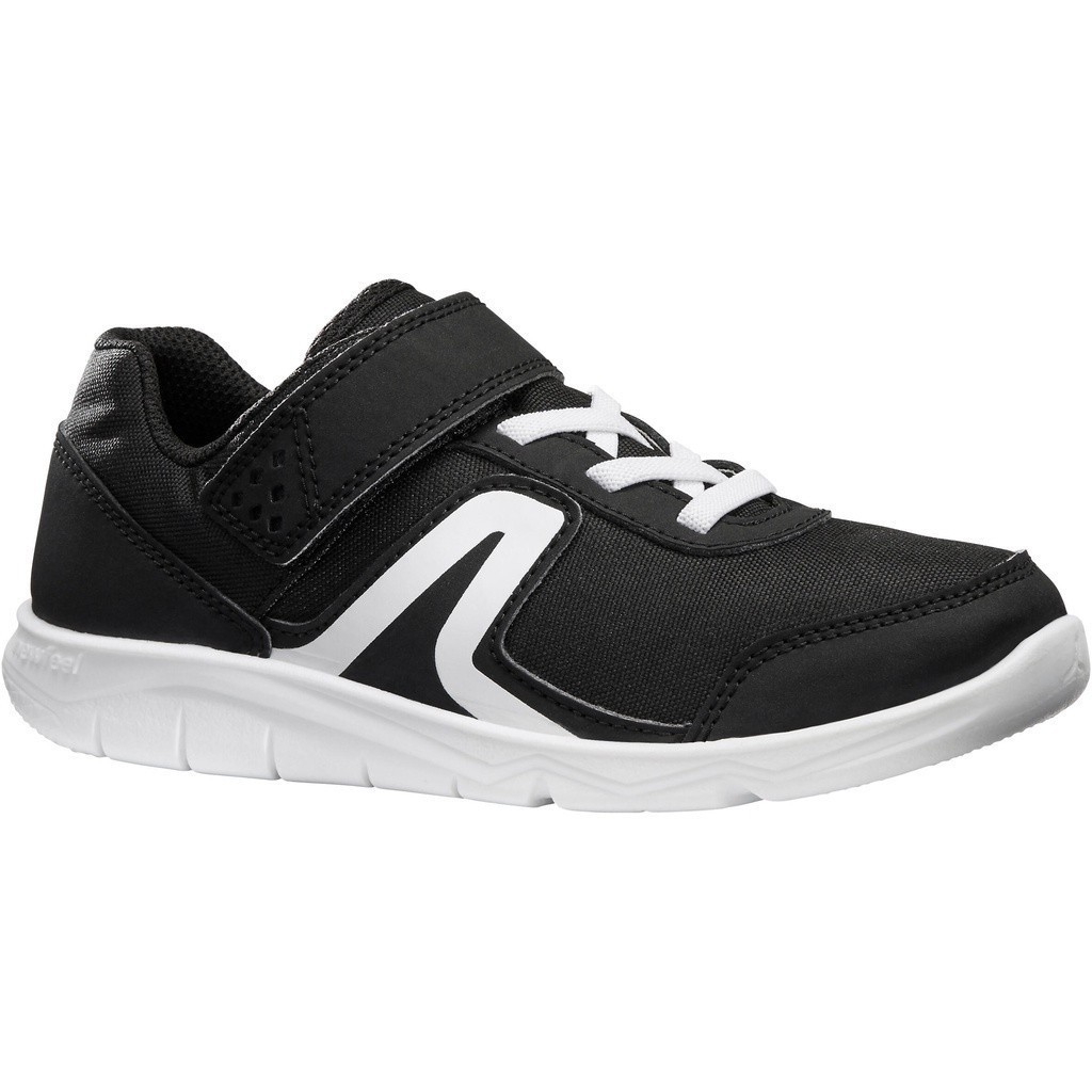 Ảnh Giày đi bộ thể dục pw 100 cho trẻ em đen trắng DECATHLON mã 8403427 1