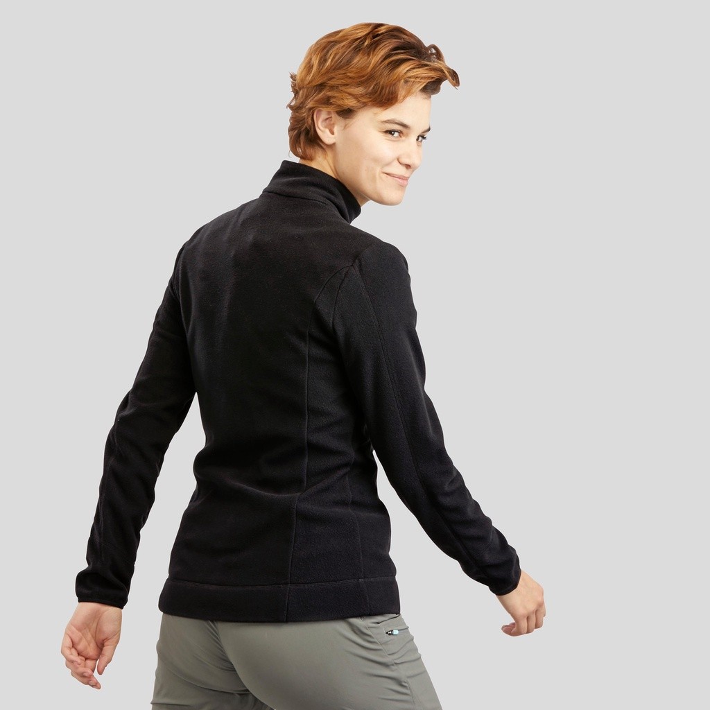 Ảnh Áo khoác nỉ hiking vùng núi mh120 cho nữ đen DECATHLON quechua mã 8505621 3