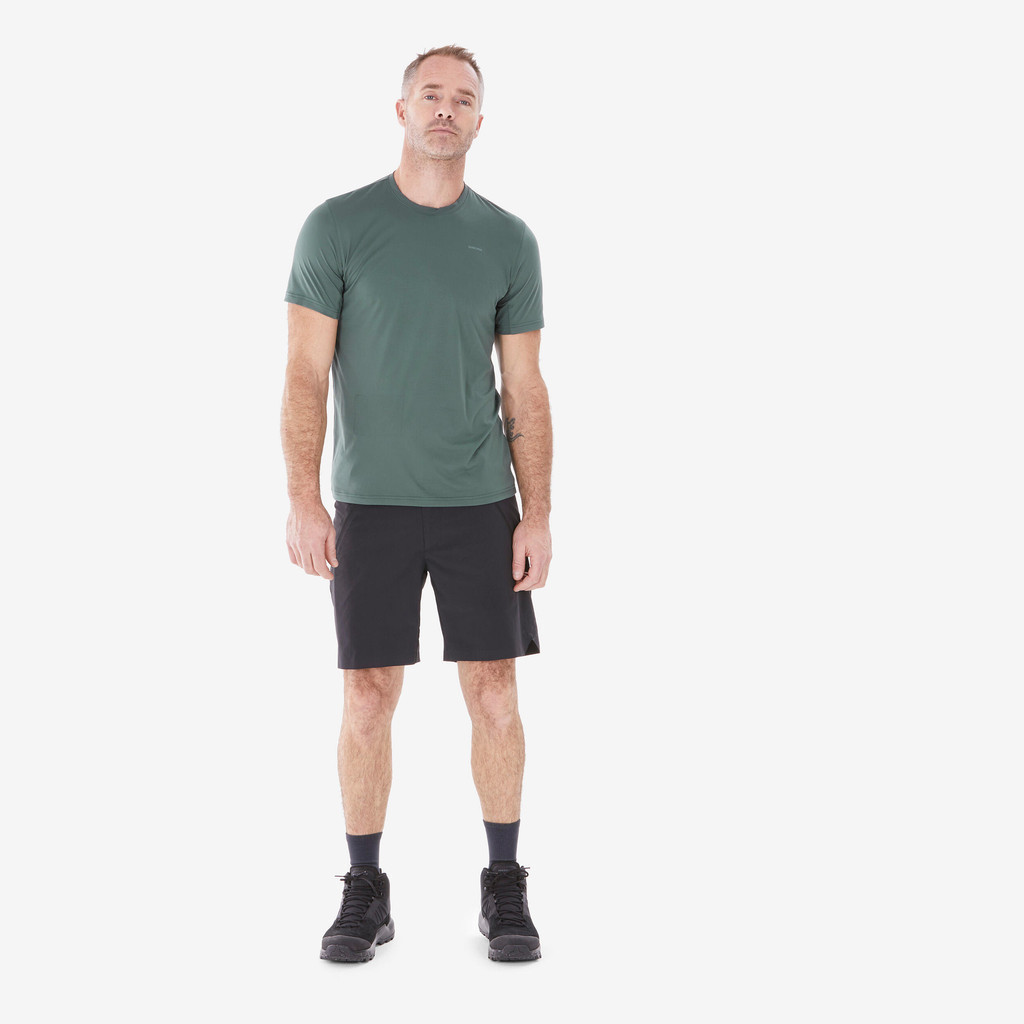 Ảnh Áo thun dã ngoại nam ngắn tay mh100 xám xanh Decathlon QUECHUA mã 8785189 2